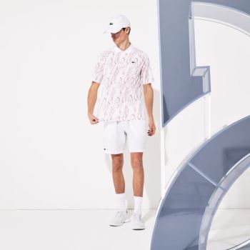 Lacoste SPORT French Open Ultra Lightweight Stretch Polo Shirt Pánské - Polo Bílé / Zelene | CZ-PrnY